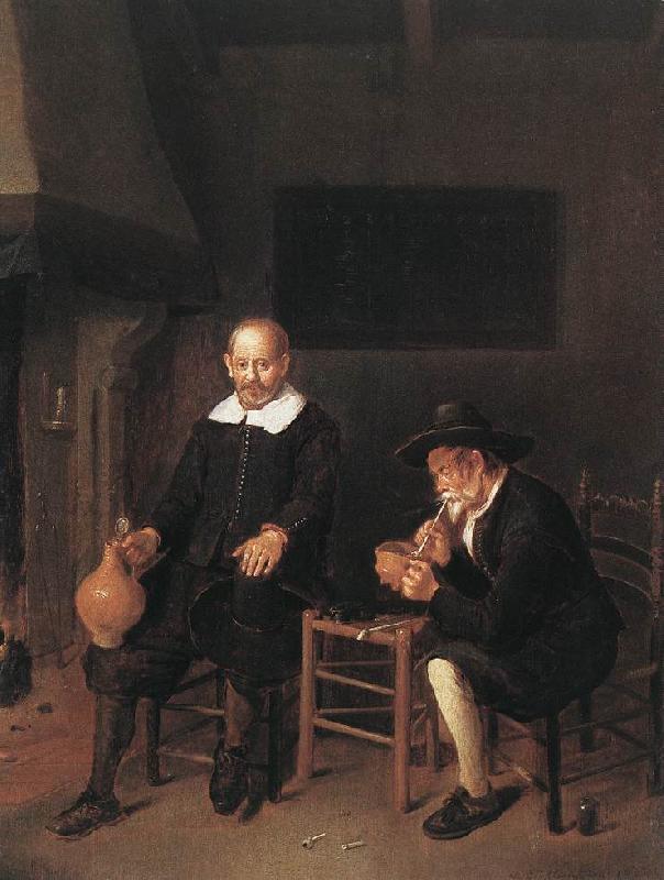  Interior with Two Men by the Fireside f